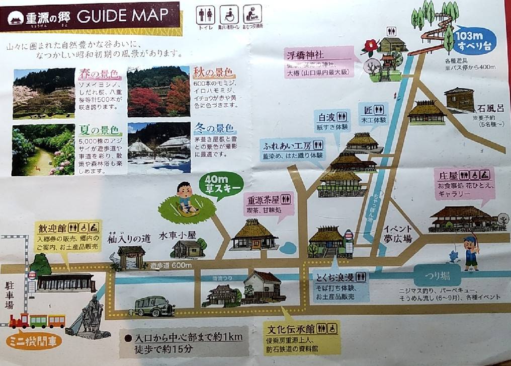 Photos of the guide map of Chogen no Sato Village