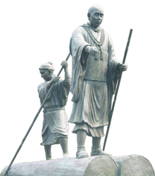 Photograph of the bronze statue of Shigegen Ueto