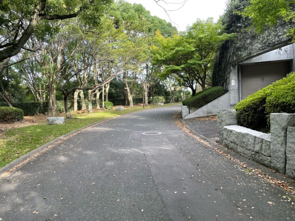 永源山公園の舗装された道路