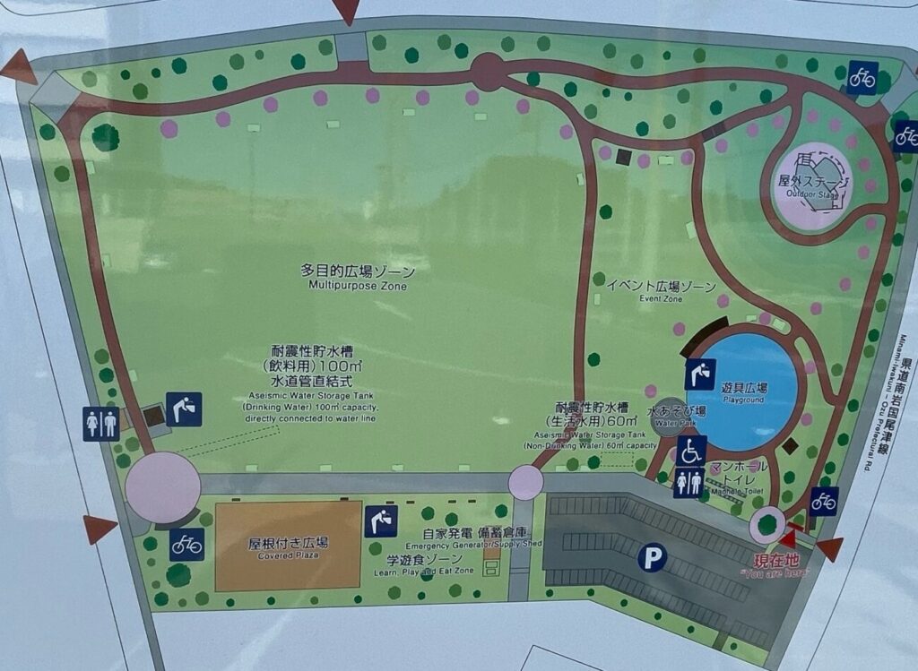 愛宕山ふくろう公園の園内マップ