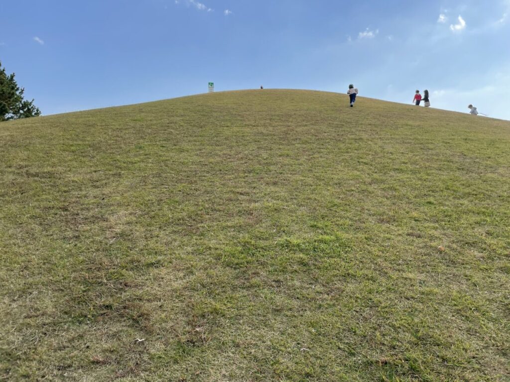 山口きらら博記念公園の太陽の丘の芝生斜面